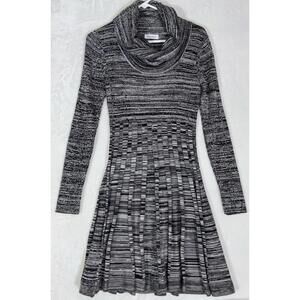 Calvin Klein Sweater Dress Womens S Heather Gray Ribbed Fit Flare Career Classic